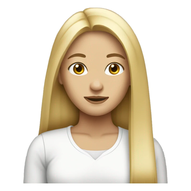 blond long straight haired woman sticker