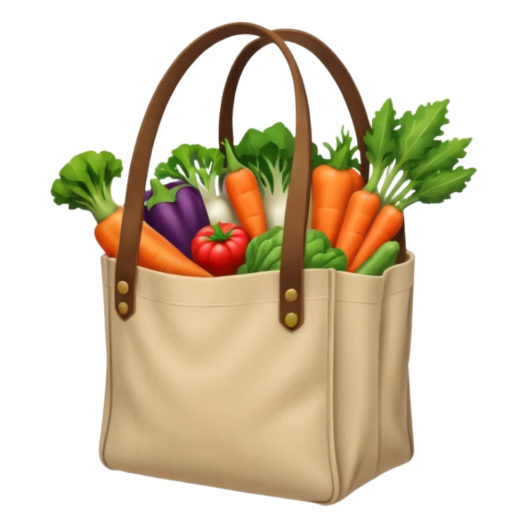 cartoon market bag. top view sticker