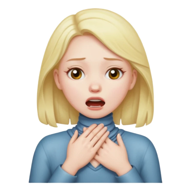 A girl chocking with her hands around her neck  sticker