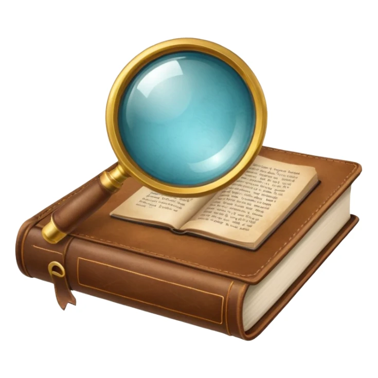 Magnifying glass with a book sticker