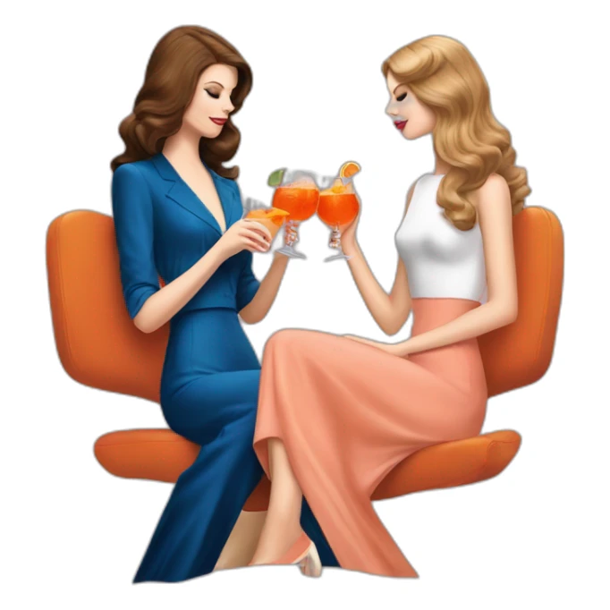 Lana del Rey & Taylor Swift drinking aperol sprizz sticker