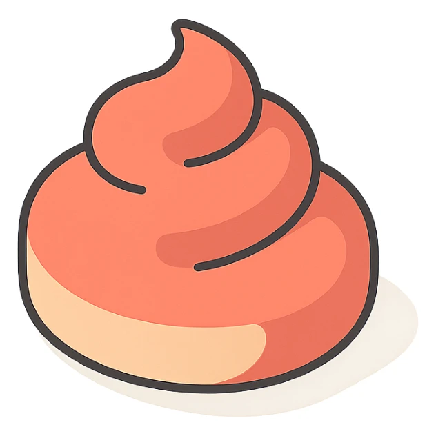 minimalist poop, 2D isometric style, soft rounded shapes, detailed shadows and highlights, clean contours, pastel palette, modern illustration sticker