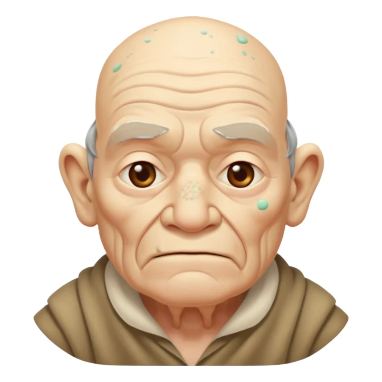 Ein Opa mit vielen Pickeln und einen Buckel man sieht seinen ganzen Körper  sticker