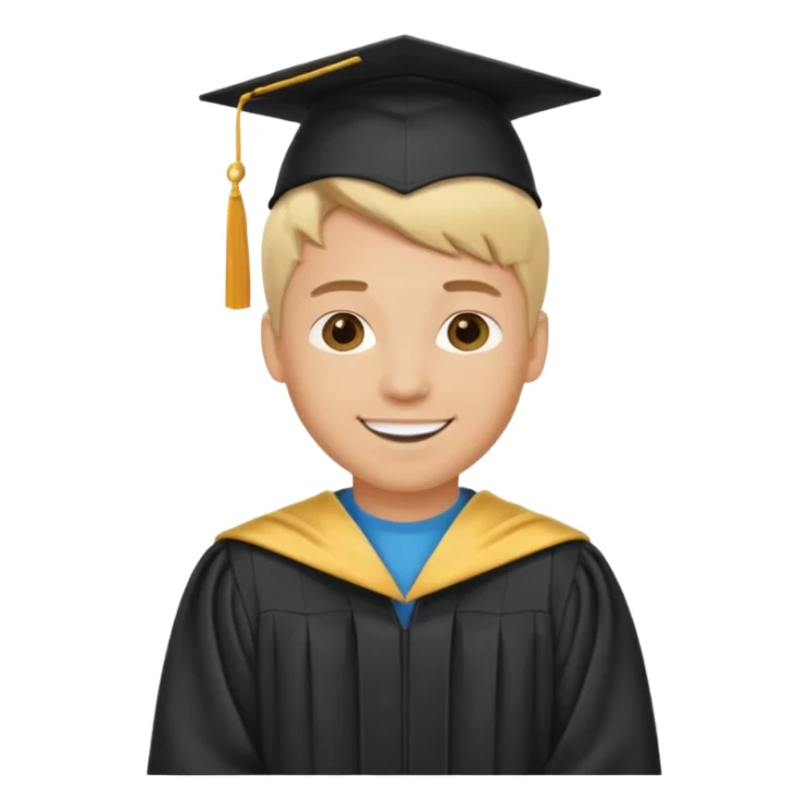 light skin blonde hair man graduated sticker