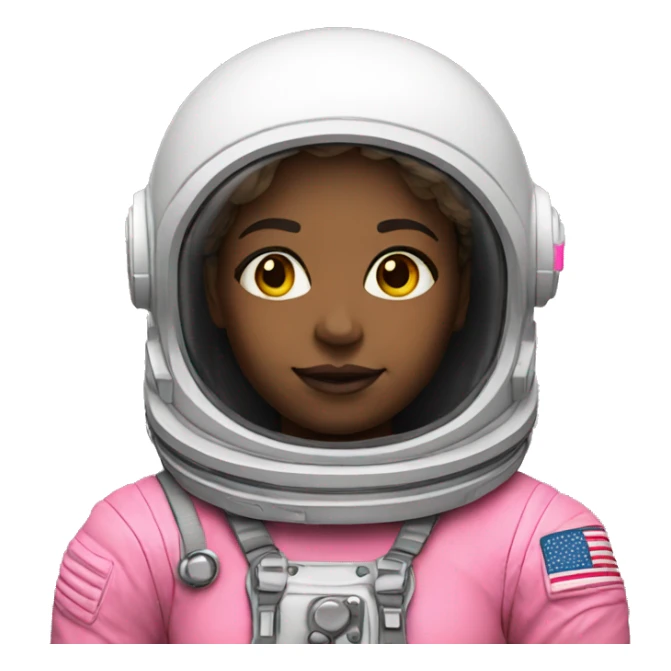 an astronaut neon pink white female sticker