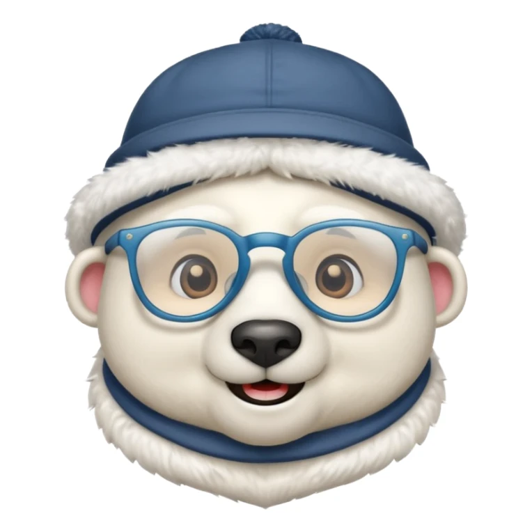  polar bear wearing glasses and a hat sticker