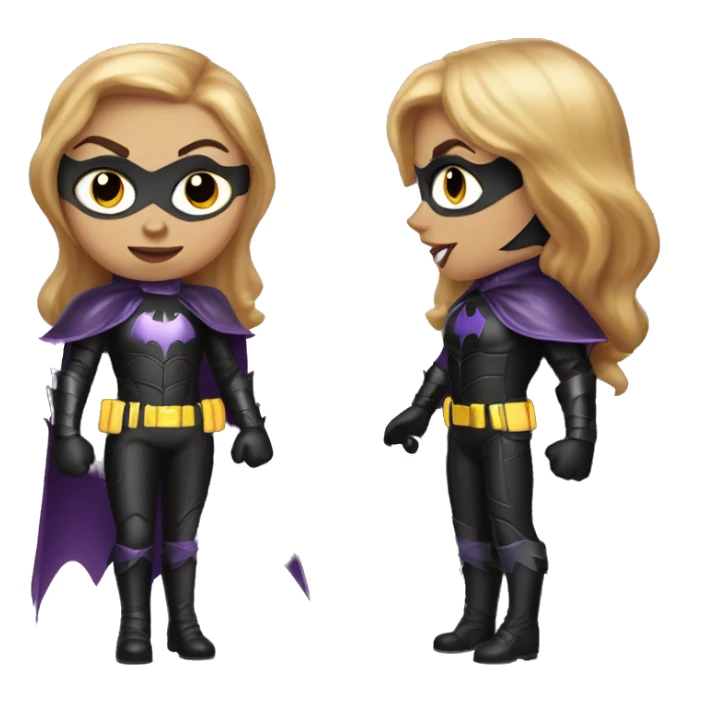 Light skinned Batgirl vampire in shiny leather monster armor  sticker