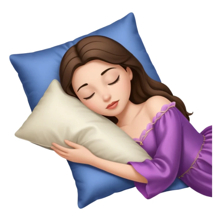 sleeping beauty brunette white girl with a silk pillow sticker