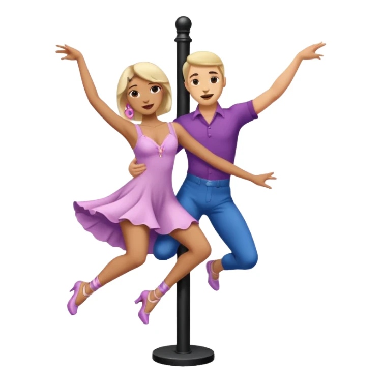 trans person with a female body but a male face dancing on a pole sticker