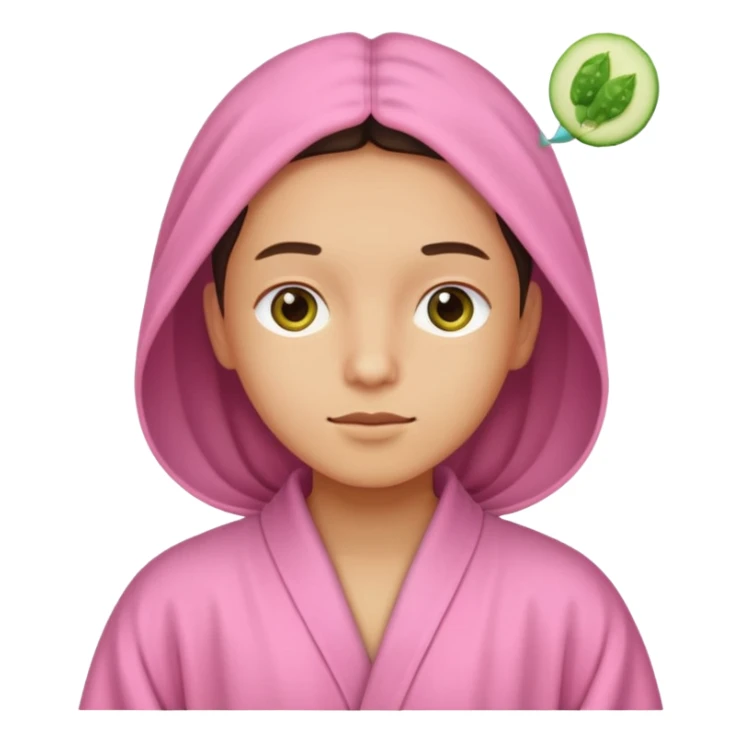 🧖‍♀️this with cucumber eyeys at a spa and a pink robe sticker