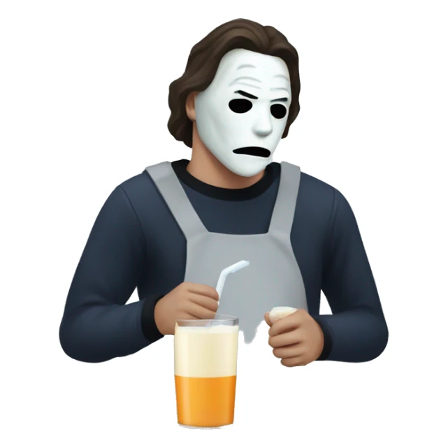Micheal myers having a glass of milk  sticker