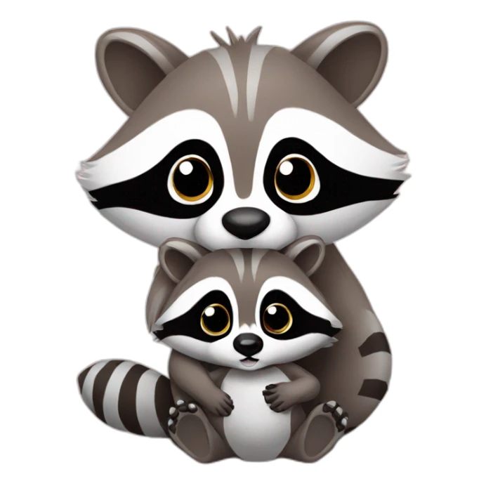 Baby Racoon with Mother sticker