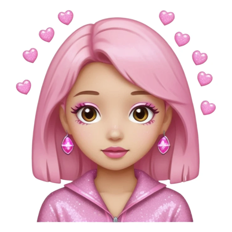 douyin pink glittery girl sticker