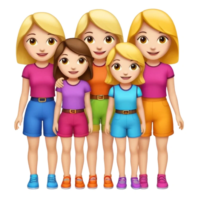Group of 5 girls emoji sticker