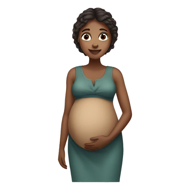 pregnant person with raccoon face sticker