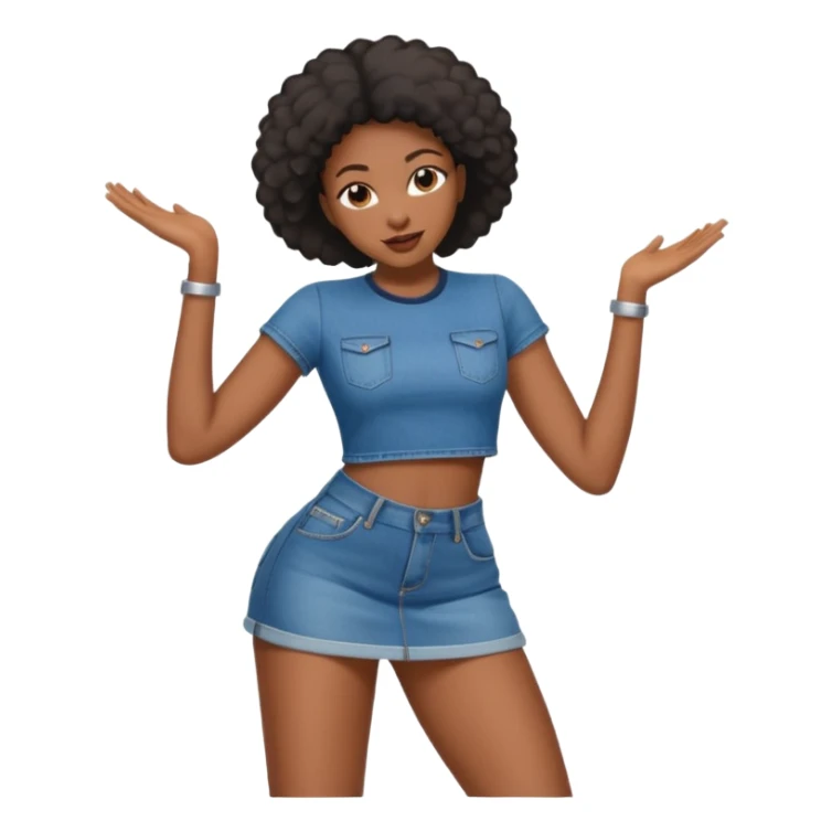 black baddie twerking, confident, playful sticker