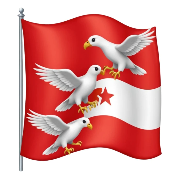 drapeau de Lorraine montrant les trois oiseaux blancs dans la bande rouge diagonale sticker