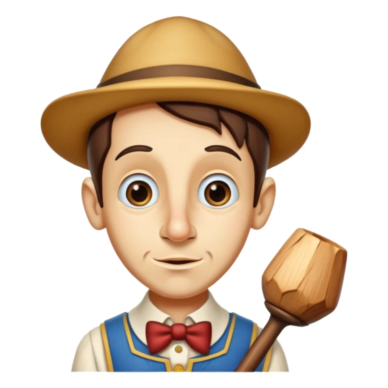 pinocchio liar with a long narrow nose of wood sticker
