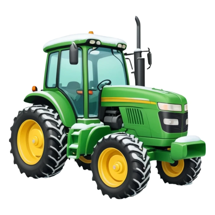 Bigger Green tractor with yellow blade pushing snow sticker