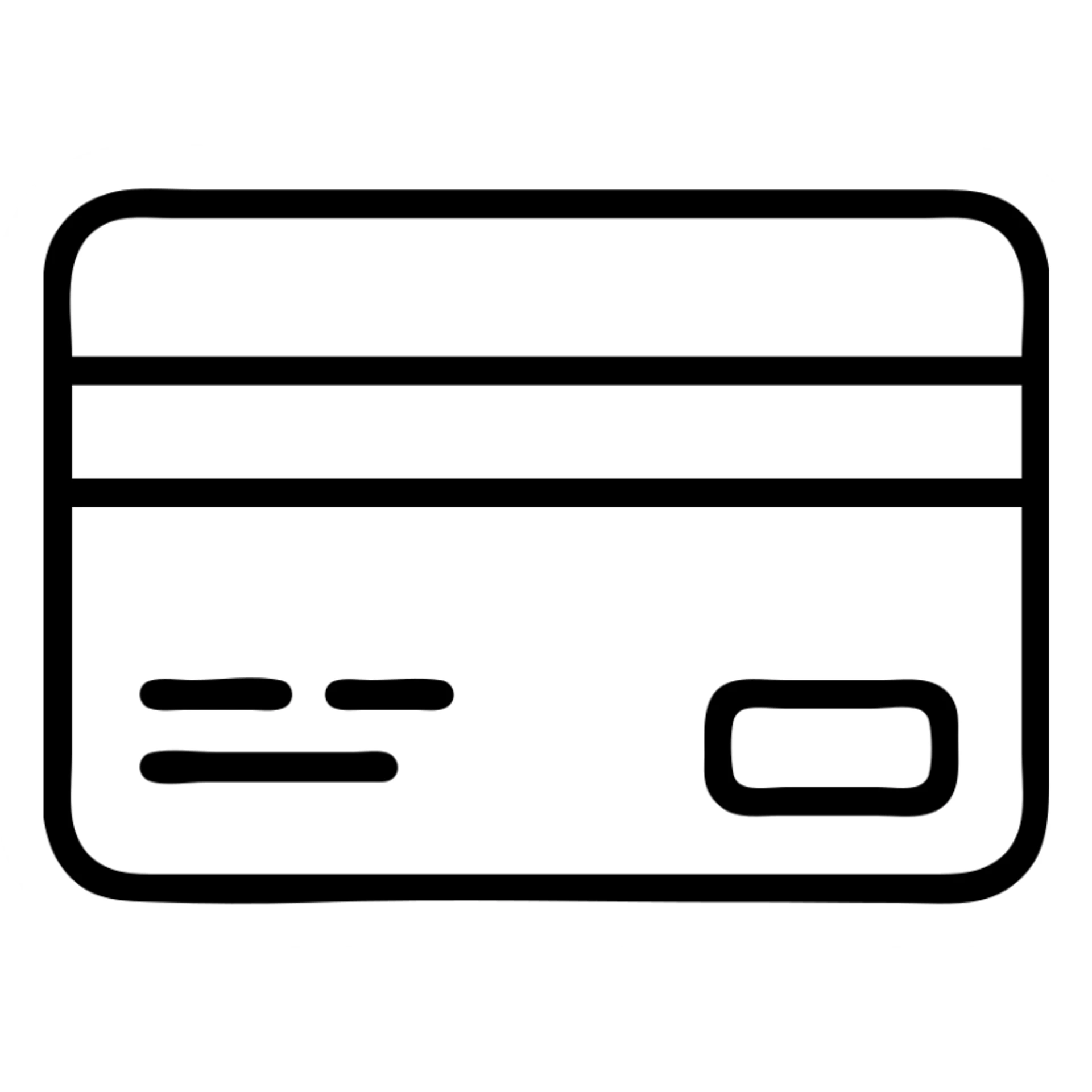 minimal outline credit card, no text sticker