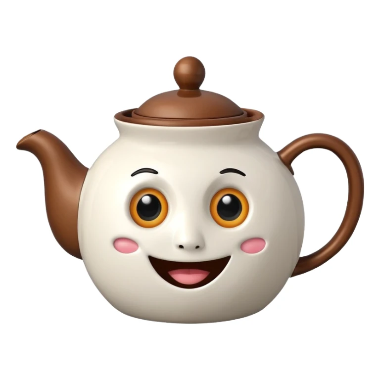 a teapot with eyes and mouth sticker