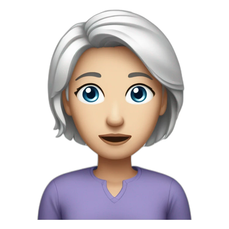 Mother worried blue-eyes grey-short-hair middled-aged White techy sticker