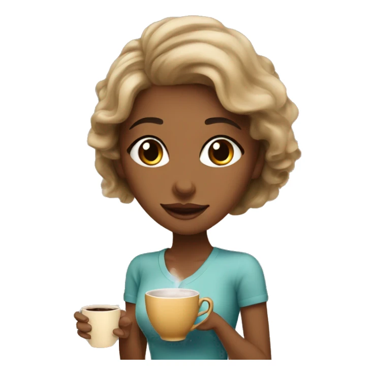 beautiful girl in tea and coffee shop brewing tea sticker