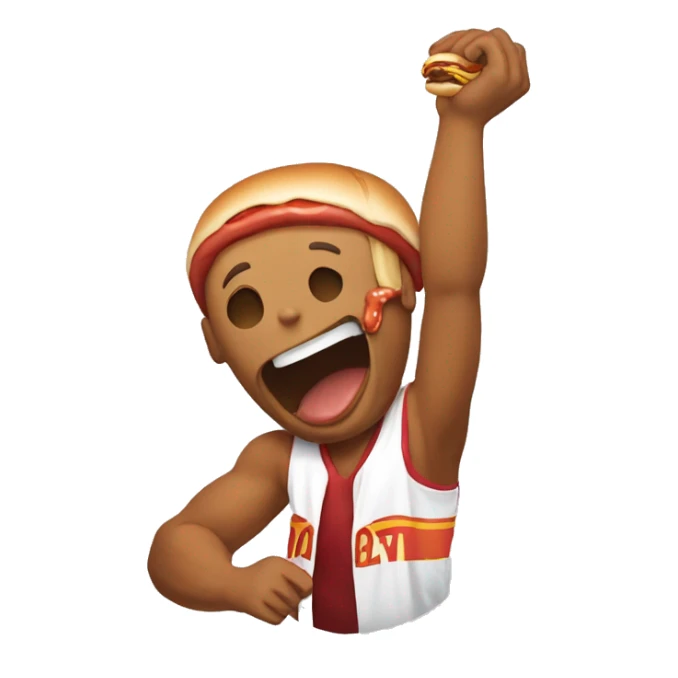 Slam Dunk with man eating a hotdog  sticker