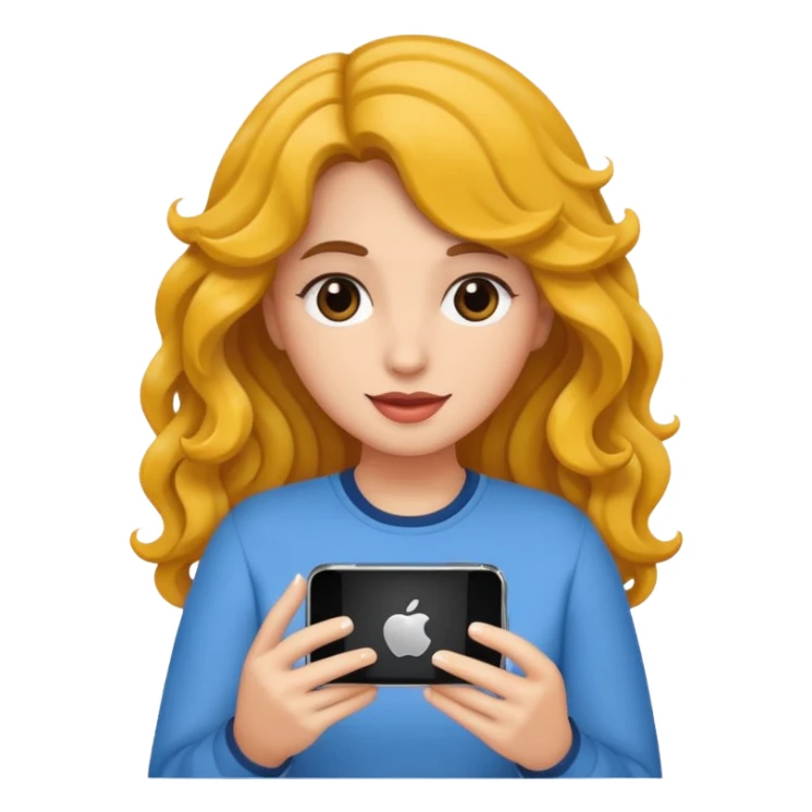 A gurl with wavy hair holding I phone sticker