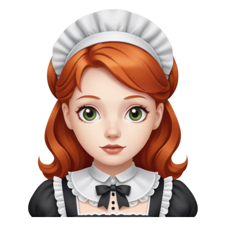 Standing Redheaded woman and a French maid outfit sticker