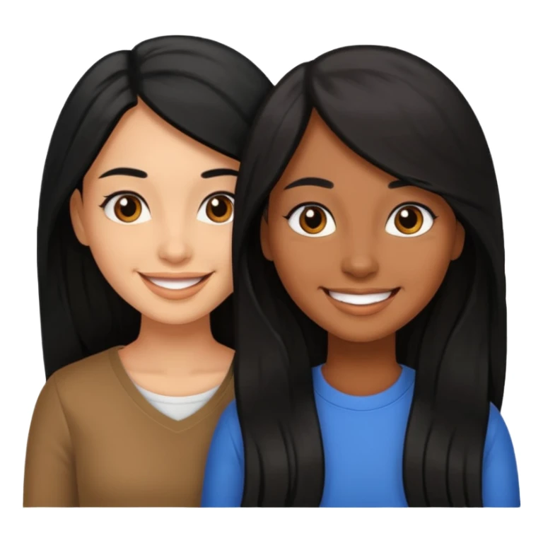 Maestras morenas de cabello negro y largo sticker