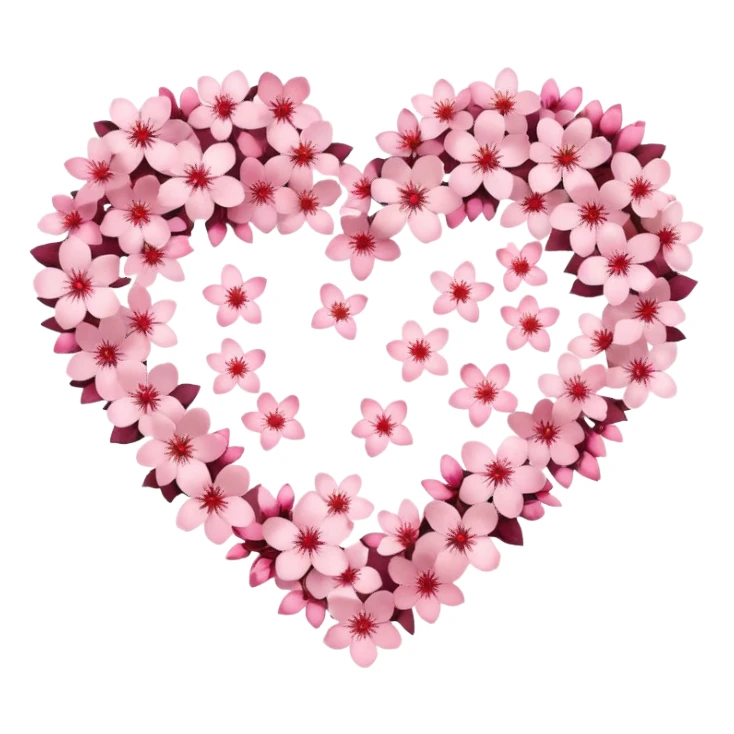 Heart of sakura cherry flowers sticker