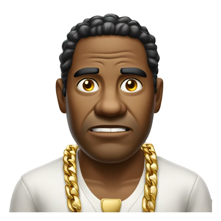 angry cuban man wearing  gold jewlery sticker