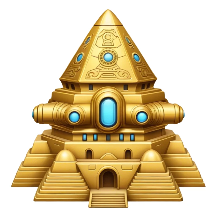Annunaki ancient gold spaceship ziggurat top sticker