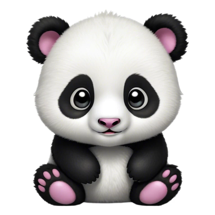 Cinematic Comical Baby Panda Portrait Emoji, Head tilted dramatically with an exaggeratedly amused expression, featuring a quirky, fluffy black and white Fur with wide, expressive eyes filled with playful disbelief, Simplified yet hilariously expressive features, highly detailed, glowing with a slightly sassy glow, high shine, dramatic yet playful, stylized with an air of cheeky mischief, bright and endearing, soft glowing outline, capturing the essence of a spirited and over-the-top baby panda, so meme-worthy it feels like it could roll its eyes into internet fame instantly! sticker