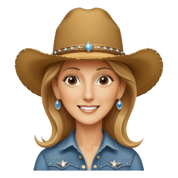 celin dion is singing with mirco and cowboy hat sticker