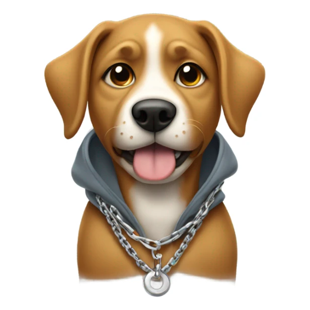 Dog wearing a hoodie and chain. sticker