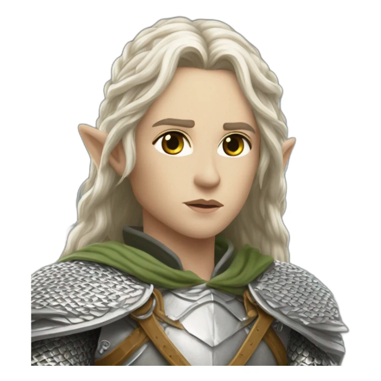 gondolindrim elven warrior silmarillion with silver chainmail shield and slim spear sticker