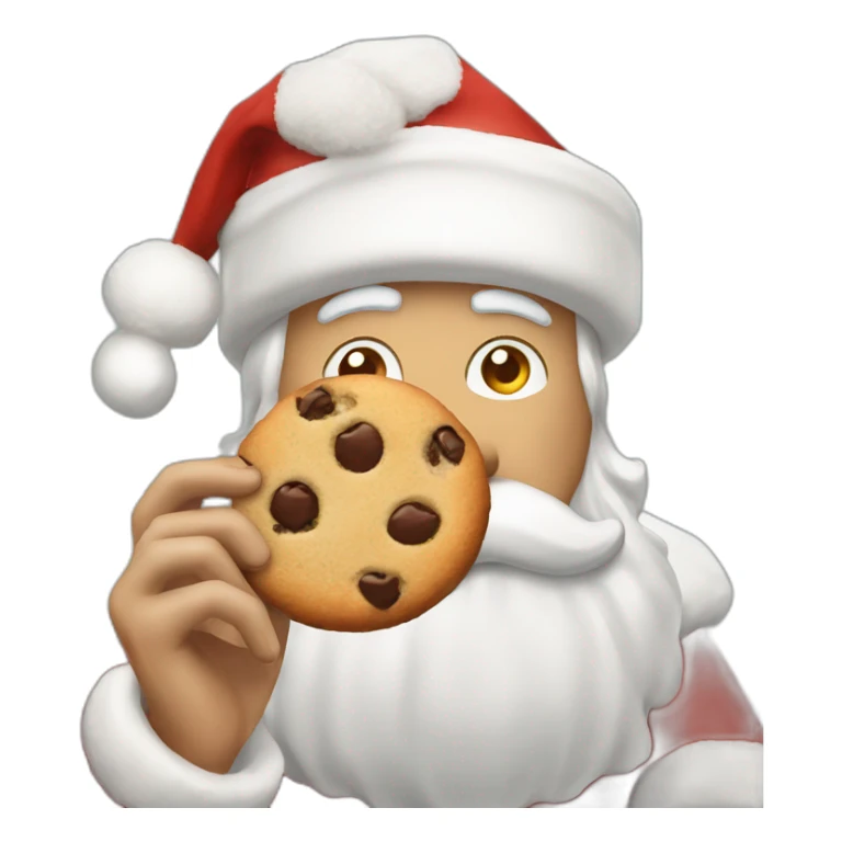 santa claus eating a chocolate chip cookie sticker