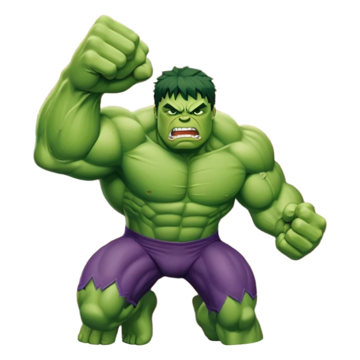 Hulk smashing through a brick wall, green superhero breaking through sticker