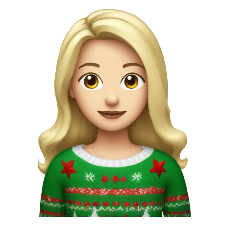 White Girl wearing in Christmas sweater  sticker