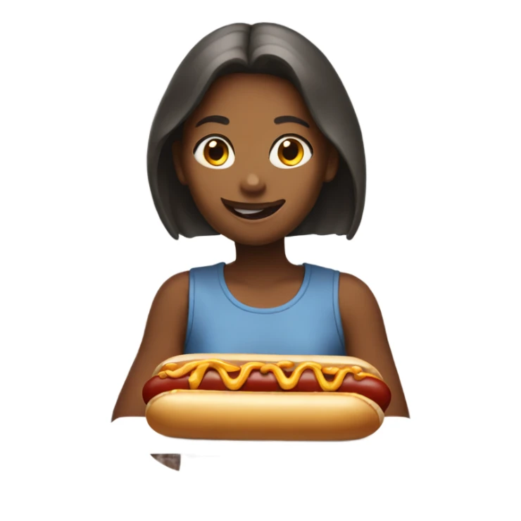 Girl eating hotdog sticker