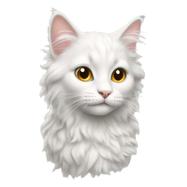White Cat with curly hair sticker