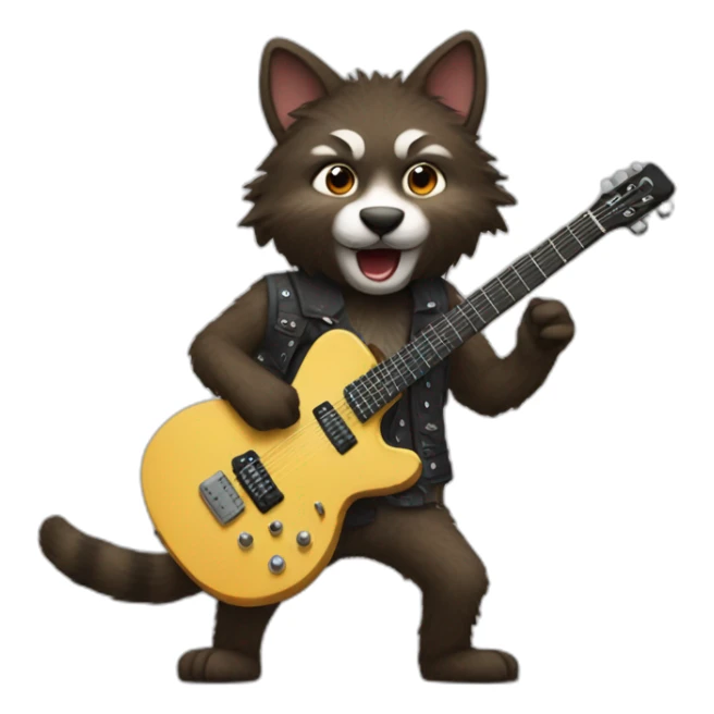 Furry Person Playing a Weird Guitar sticker