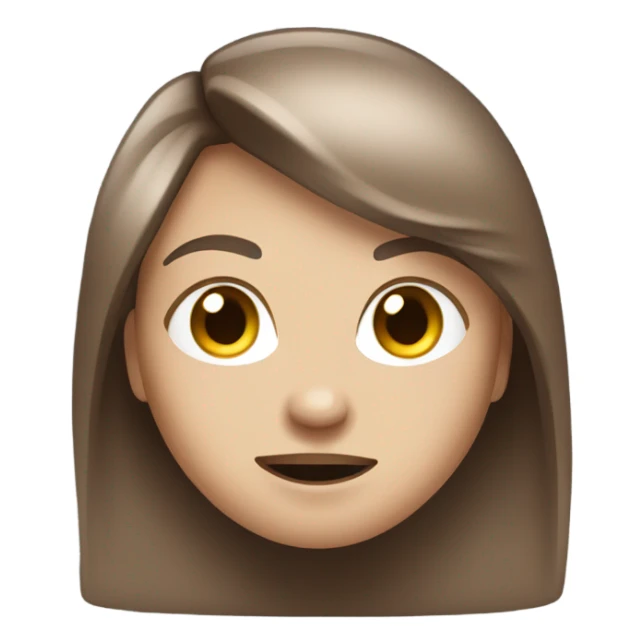 Sassy emoji with white skin and brown hair sticker