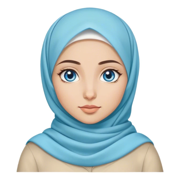 Turkish beautiful finish Konya girl blue eyes with spring design hijab  sticker