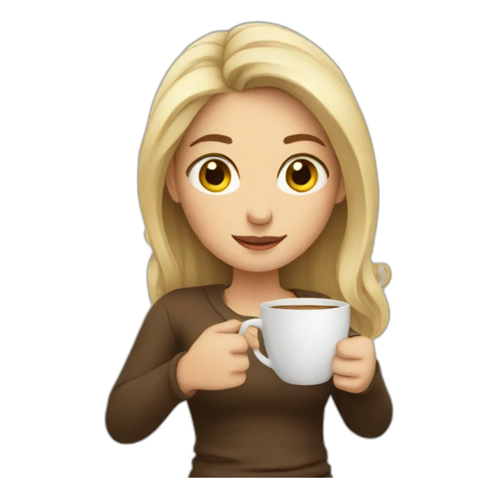 fiona holding a cup of coffee sticker