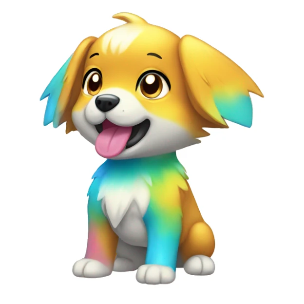 Colorful Gardient Shiny Electric Dog Pokémon sticker