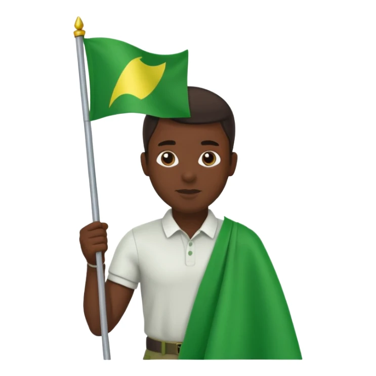 Black male with green flag sticker