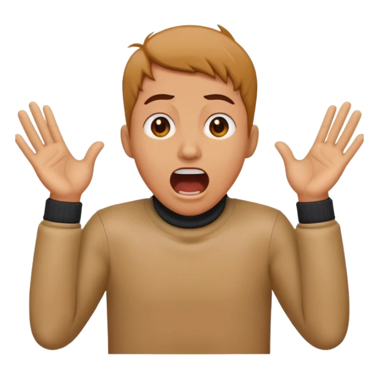 person crossing arms with hands around neck screaming sticker